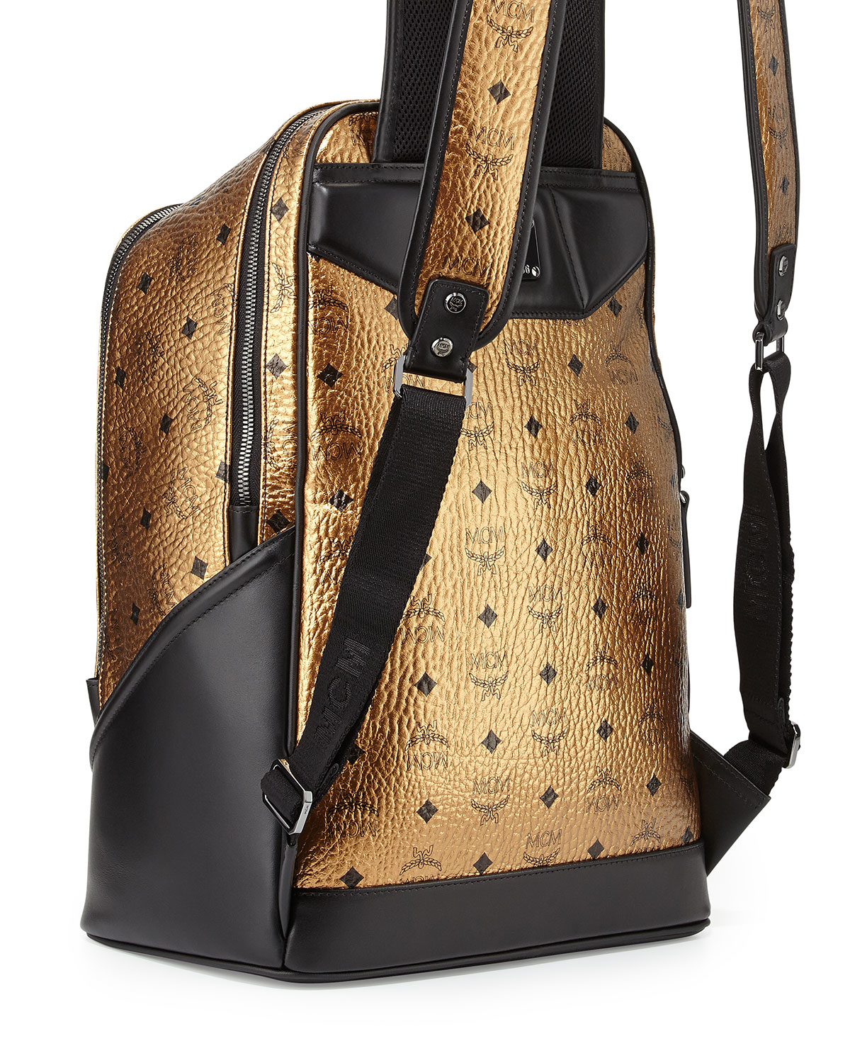 MCM Canvas Duke Visetos Backpack in Gold (Metallic) for Men - Lyst