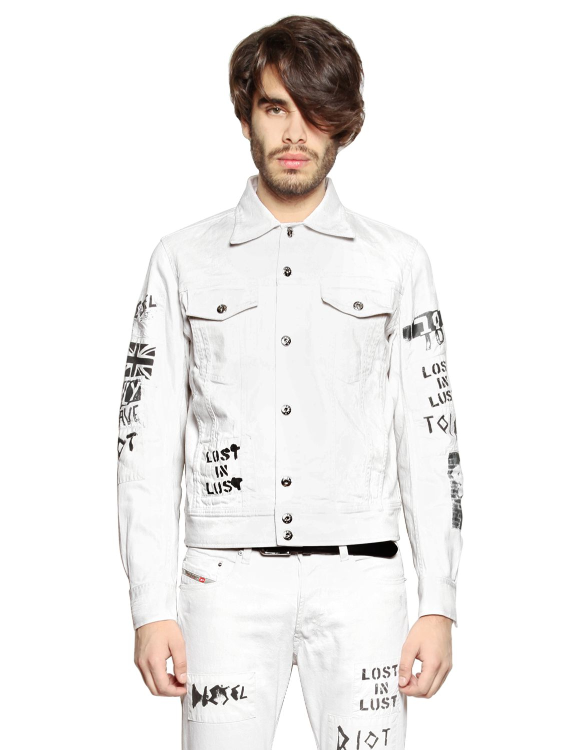 diesel white denim jacket