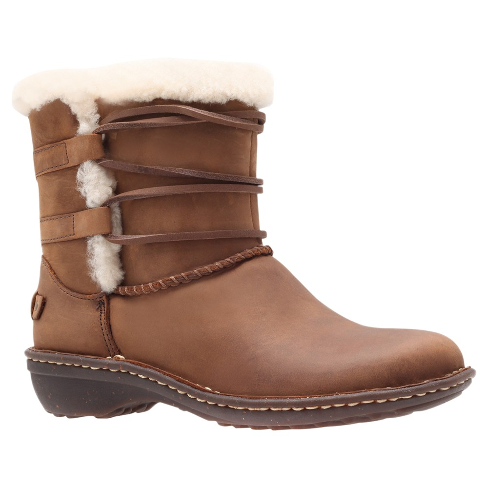 Ugg Rianne Leather Ankle Boots in Brown | Lyst