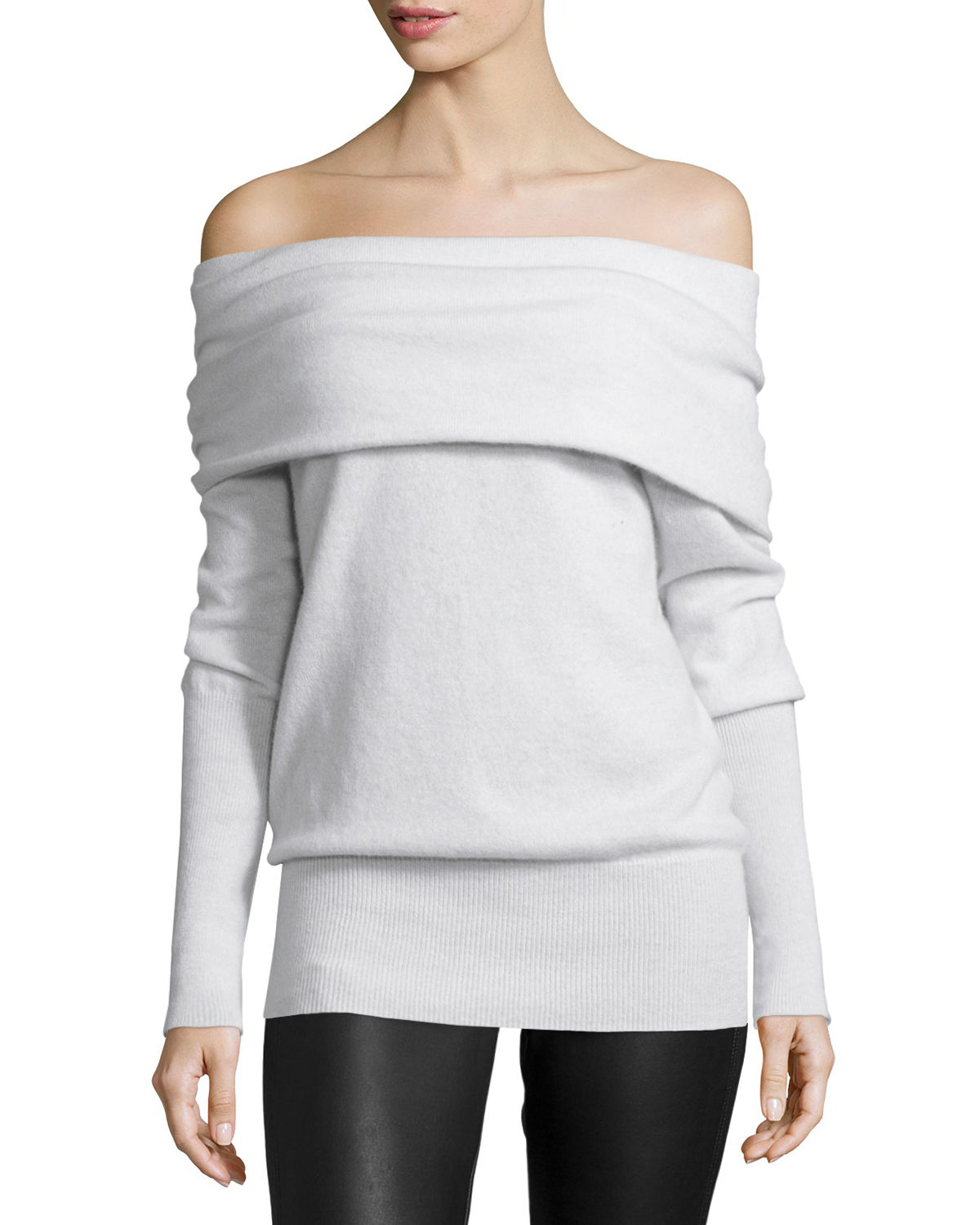 Lyst - Autumn Cashmere Off-the-shoulder Slouchy Cashmere Sweater in Gray