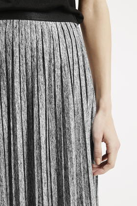 grey pleated maxi skirt
