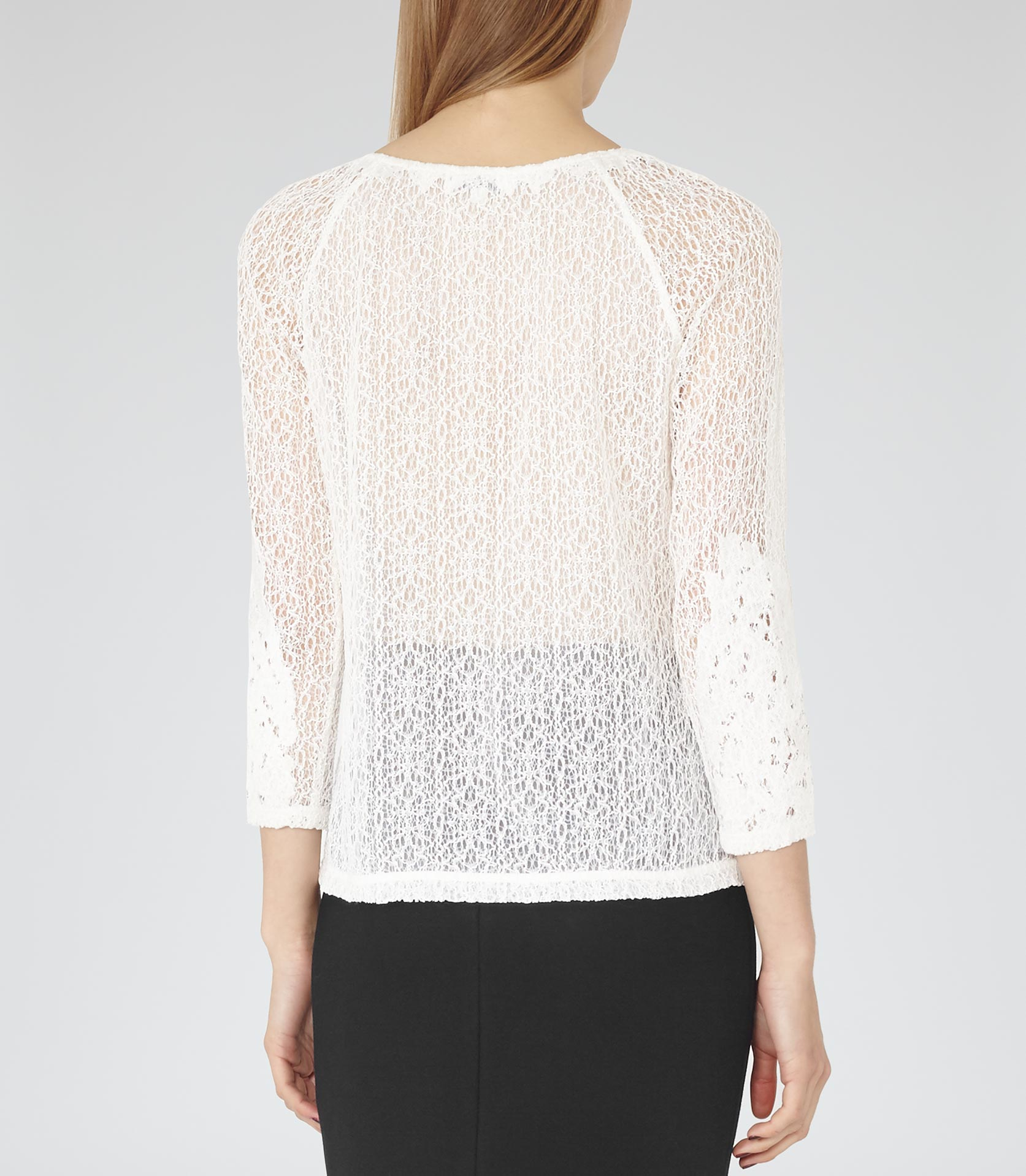 Reiss Shell Lace Top in White - Lyst
