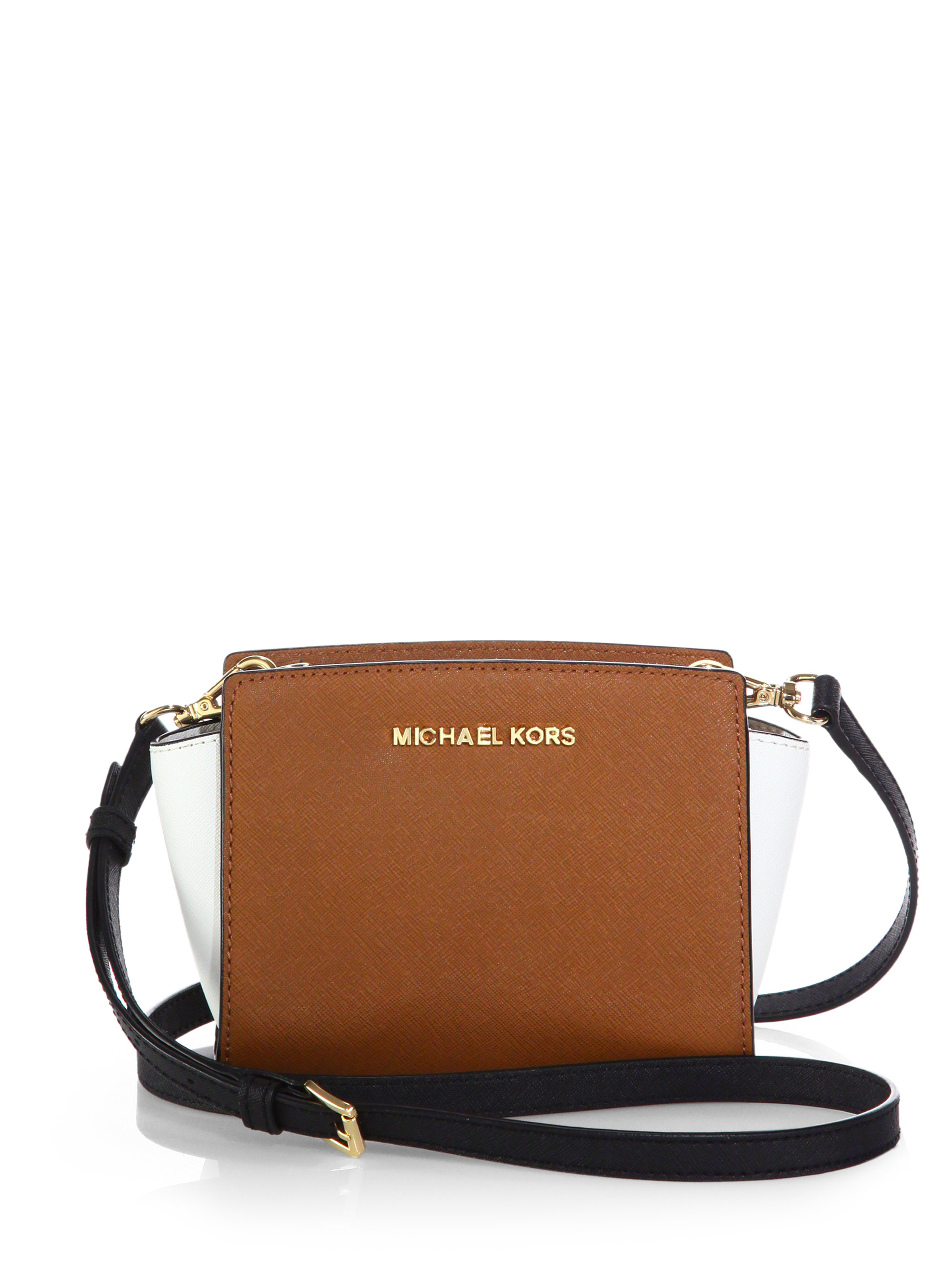 Lyst Michael Michael Kors Selma TwoTone Medium Messenger Bag in Brown