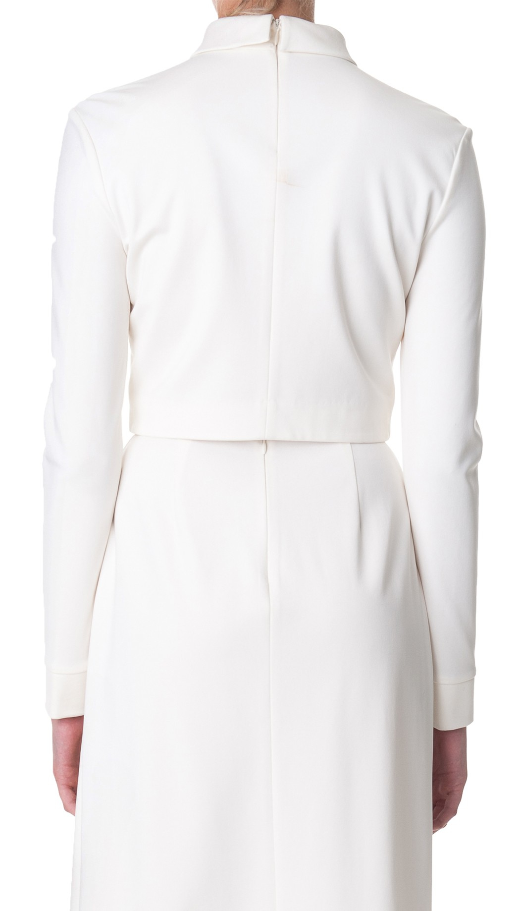 Download Tibi Jersey Mock Neck Long Sleeve Cropped Top in White ...