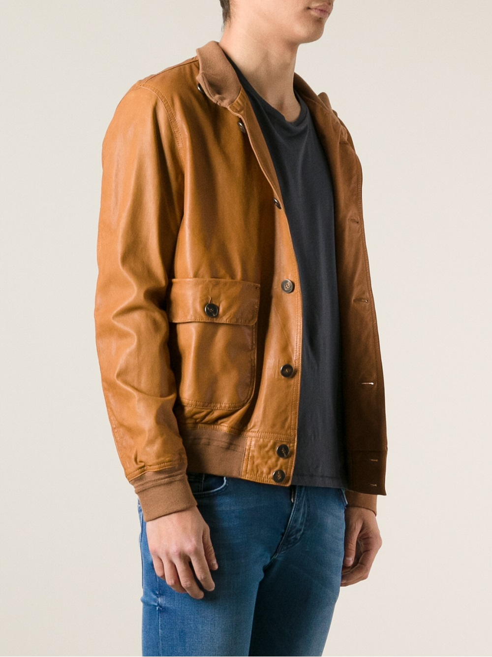 brown button up jacket