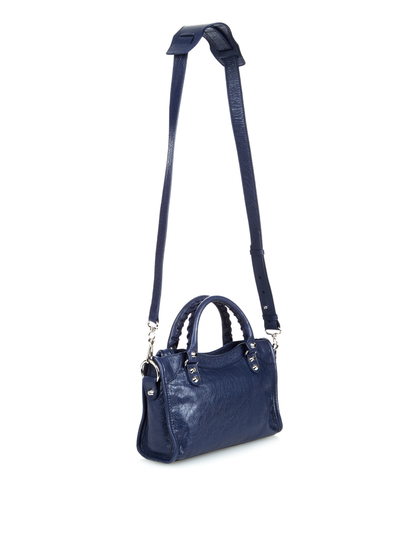 Balenciaga Classic Mini City Leather Cross-body Bag in Navy (Blue) | Lyst