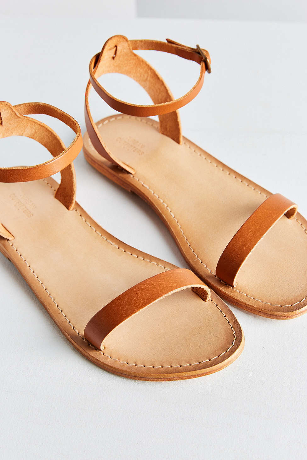 Urban Outfitters Hazel Leather Thin Strap Sandal in Brown - Lyst