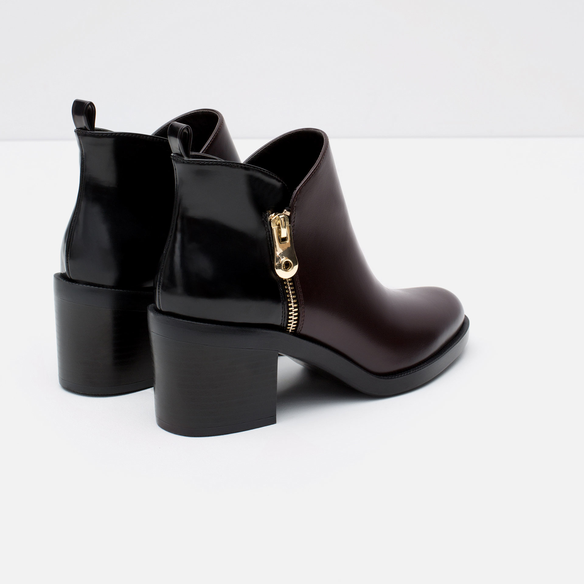 flat leather platform ankle boots zara