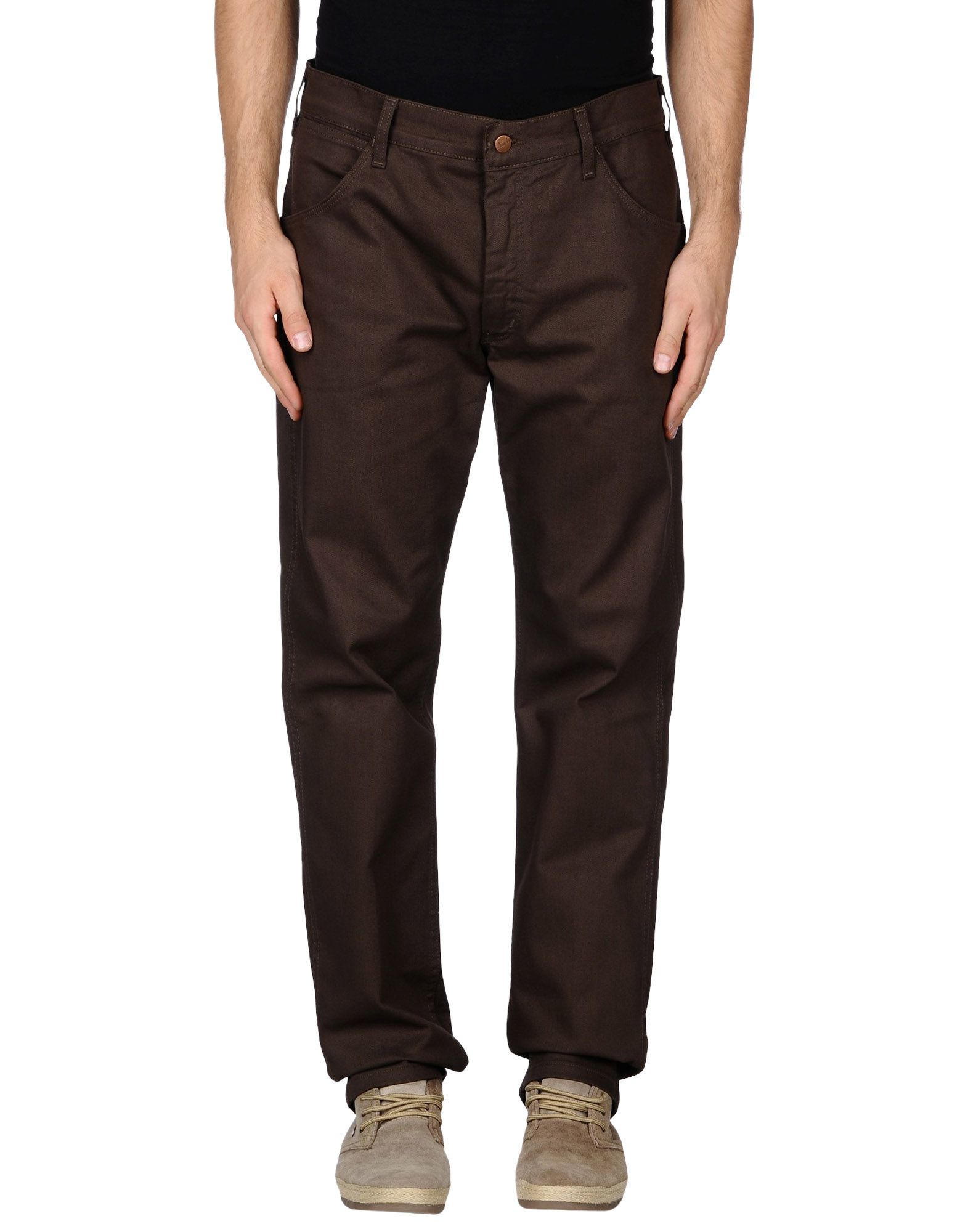 Wrangler Brown Denim Trousers for Men Lyst