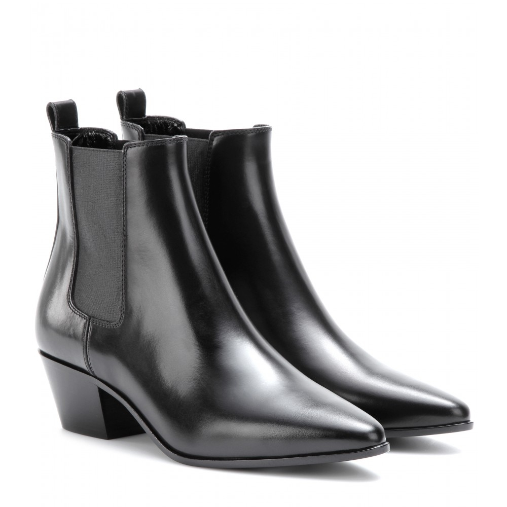 Saint Laurent Rock Leather Chelsea Boots in Nero (Black) - Lyst