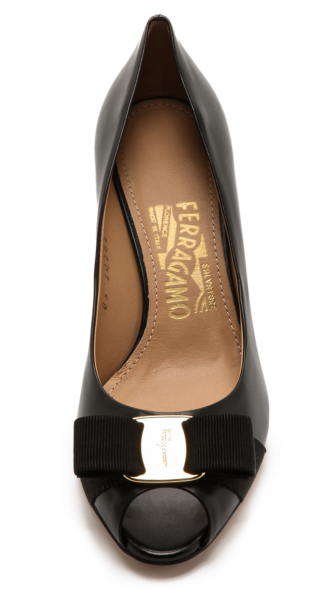 Ferragamo Sissi Wedge Pumps in Black | Lyst