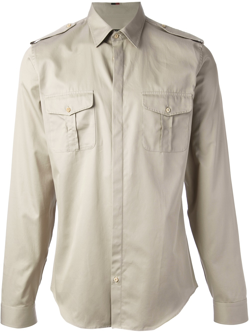 Collega onregelmatig buitenspiegel Gucci Military Style Shirt in Natural for Men | Lyst