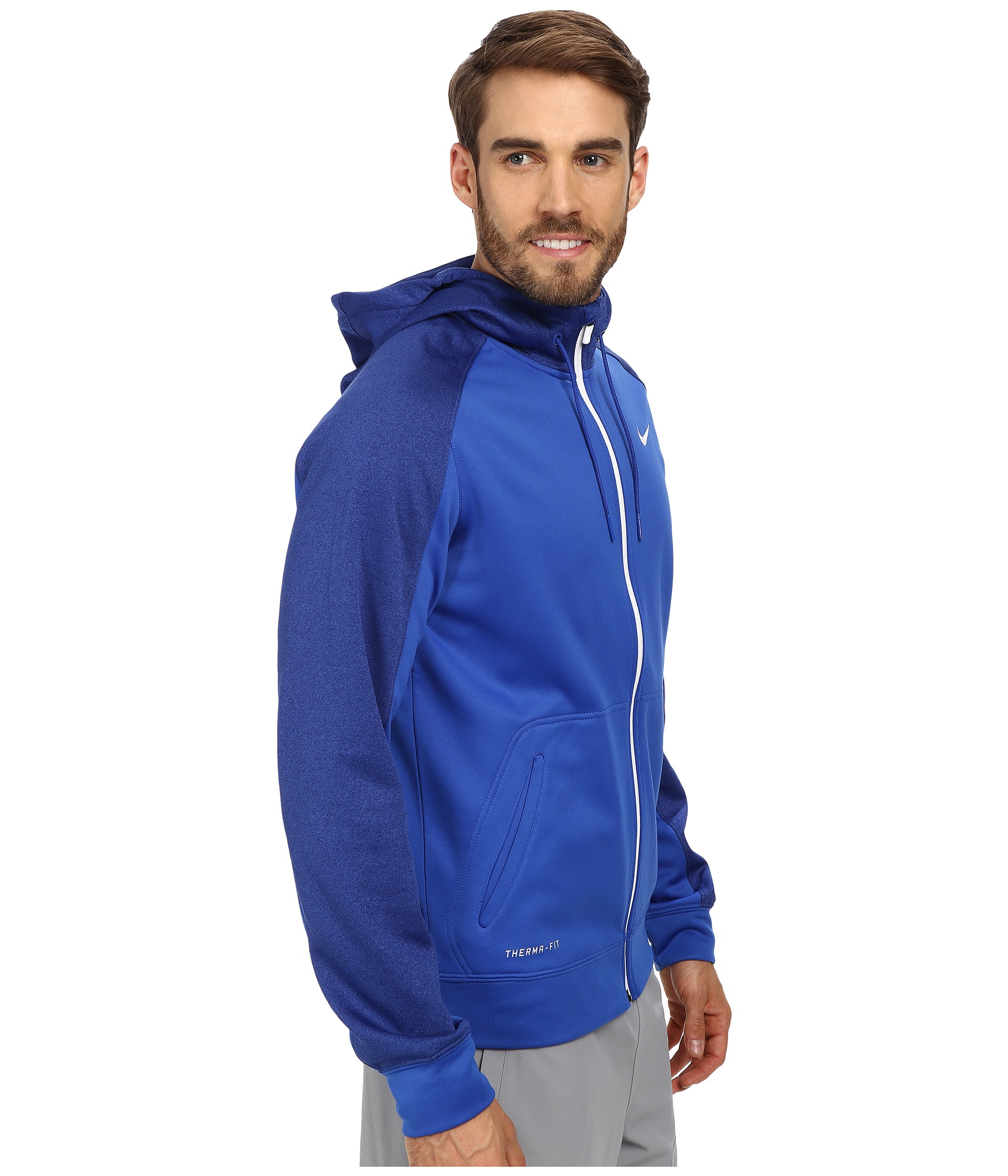 Nike Elite Stripe Full-Zip Performance Fleece Hoodie in Blue for Men | Lyst