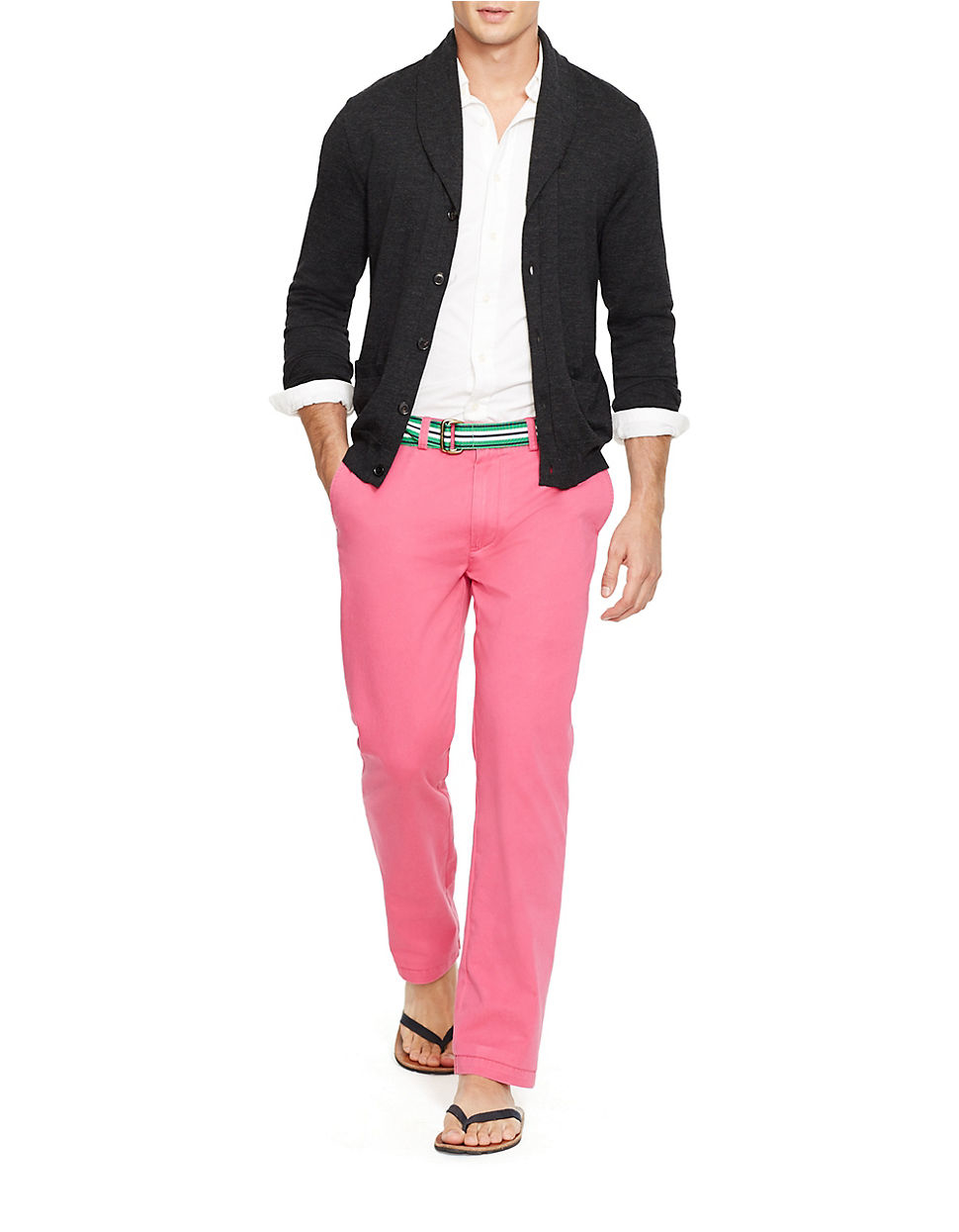 Polo Ralph Lauren Classicfit Flatfront Chino Pants in Pink for Men Lyst