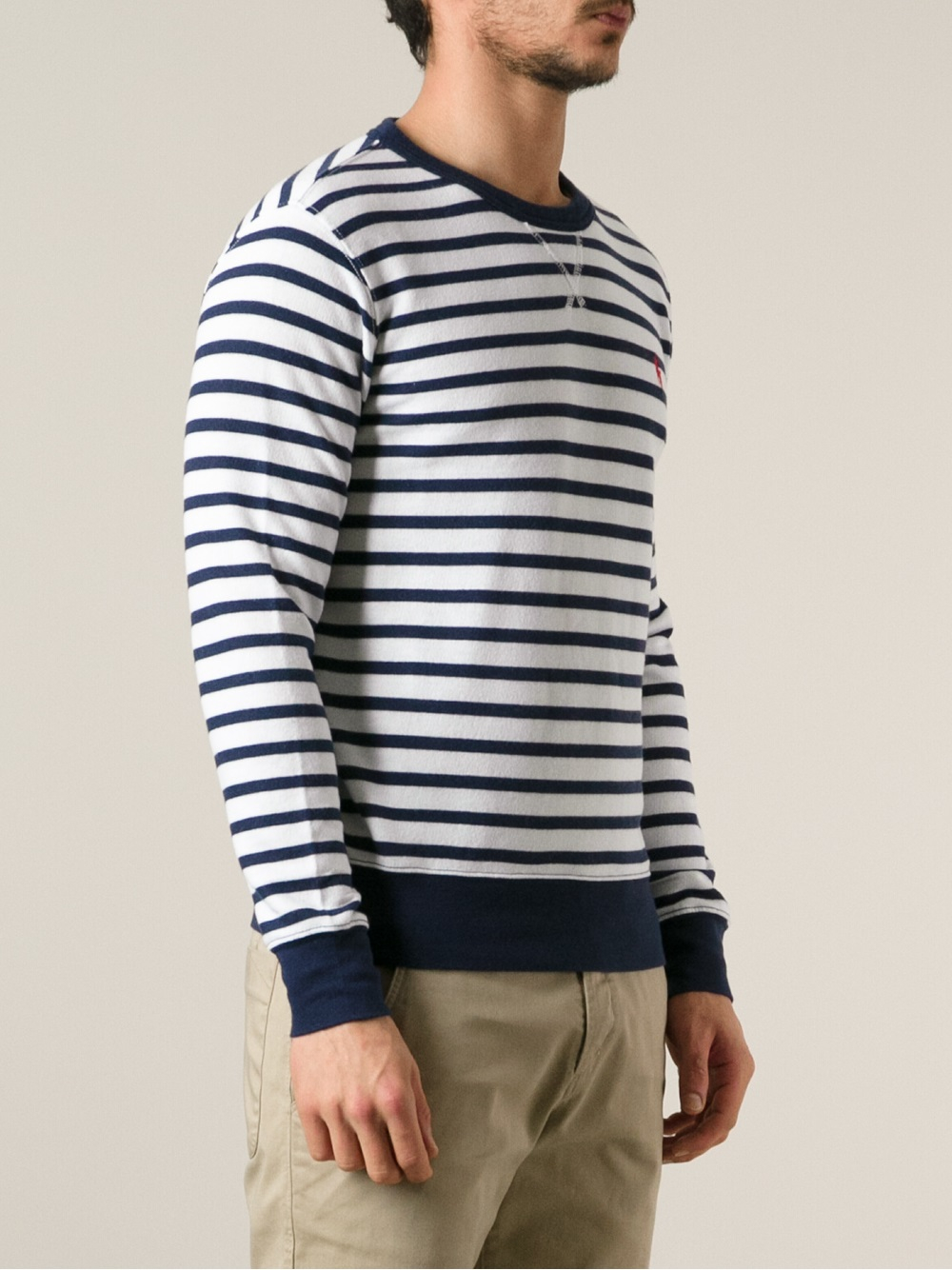 Ralph Lauren Stripe Sweater in Blue for Men | Lyst