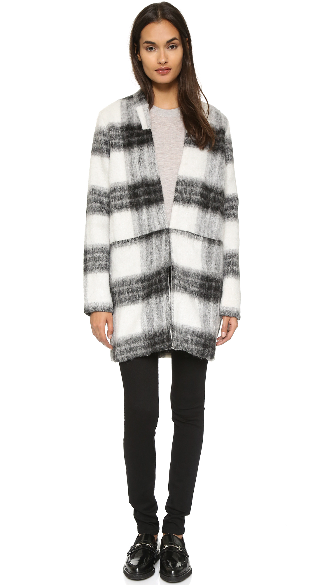 check wool jacket womens