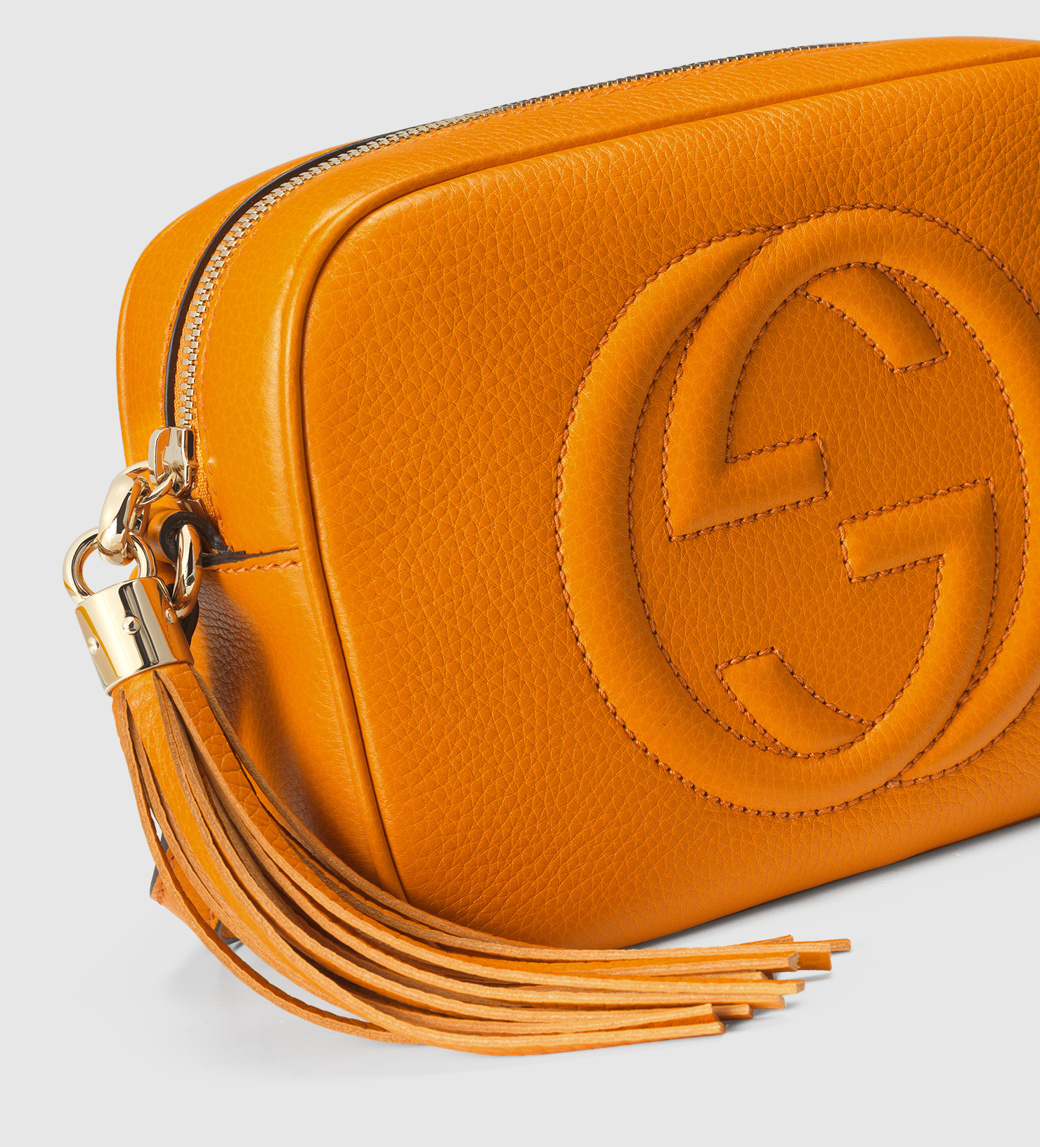 Gucci Soho Leather Disco Bag in Natural (Orange) - Lyst