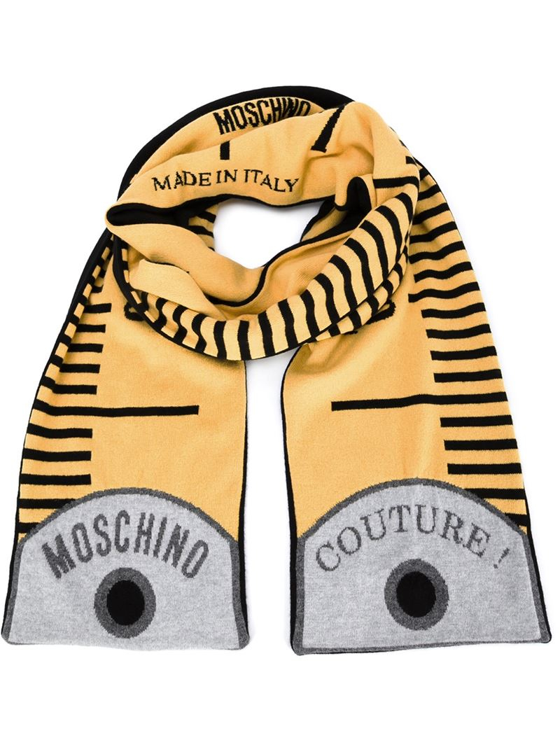 Moschino Measuring Tape Scarf in Black 
