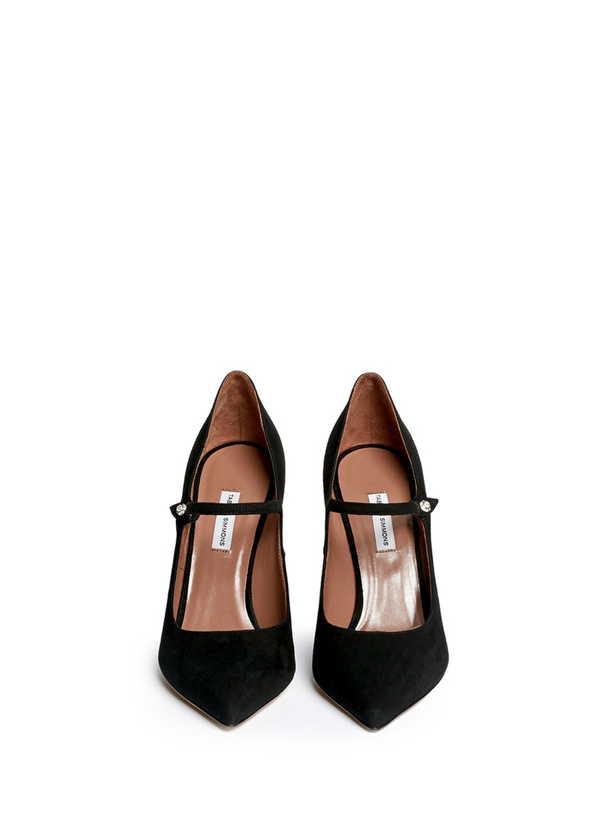 Tabitha Simmons 'lula' Suede Mary Jane Pumps in Black - Lyst