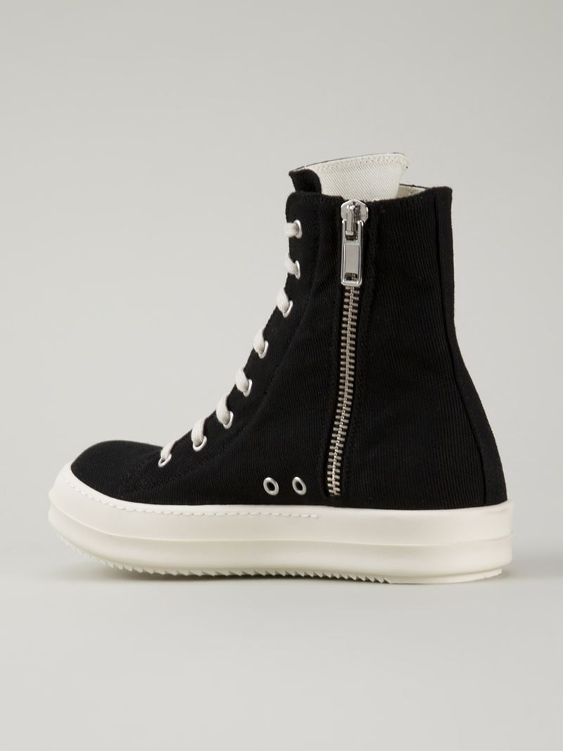 Rick Owens Drkshdw Canvas High-Top Sneakers in Black for Men - Lyst