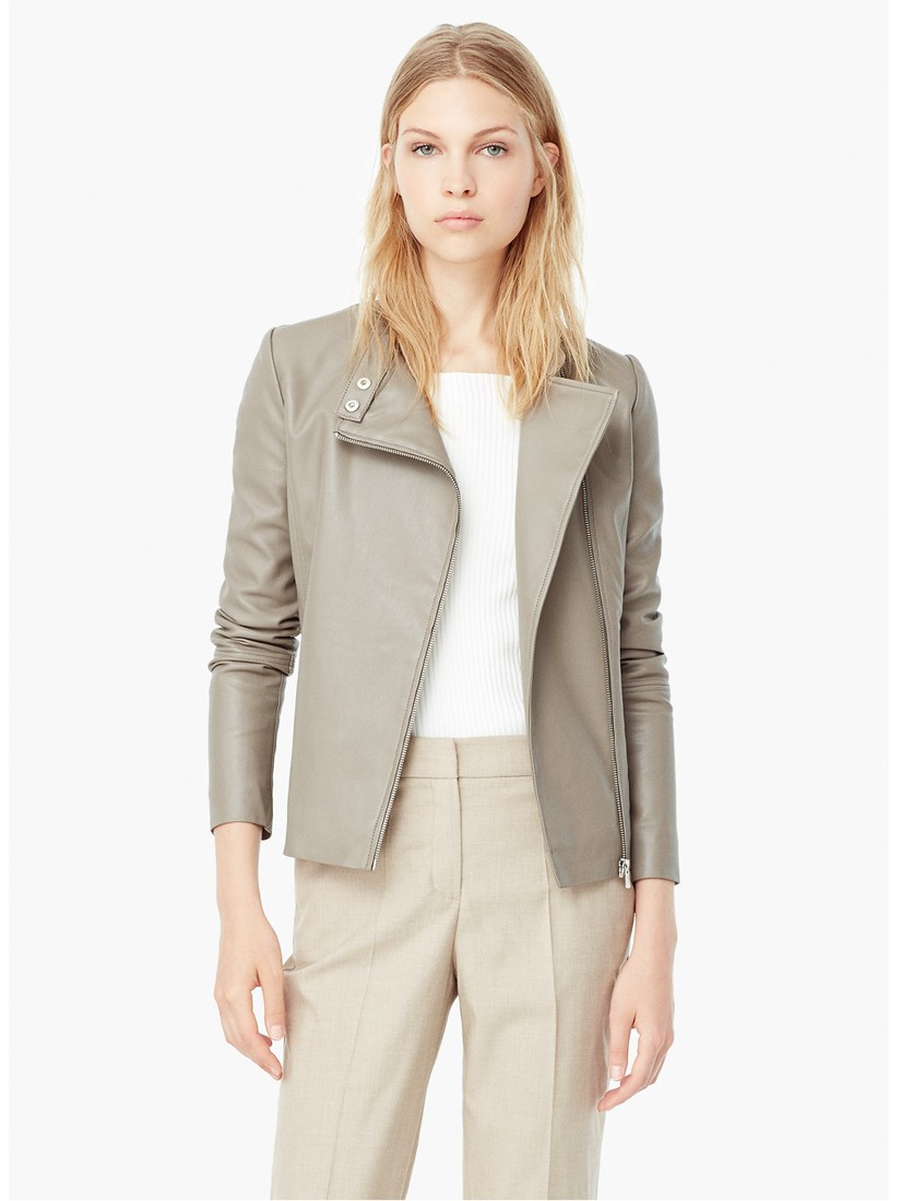 mango grey leather jacket