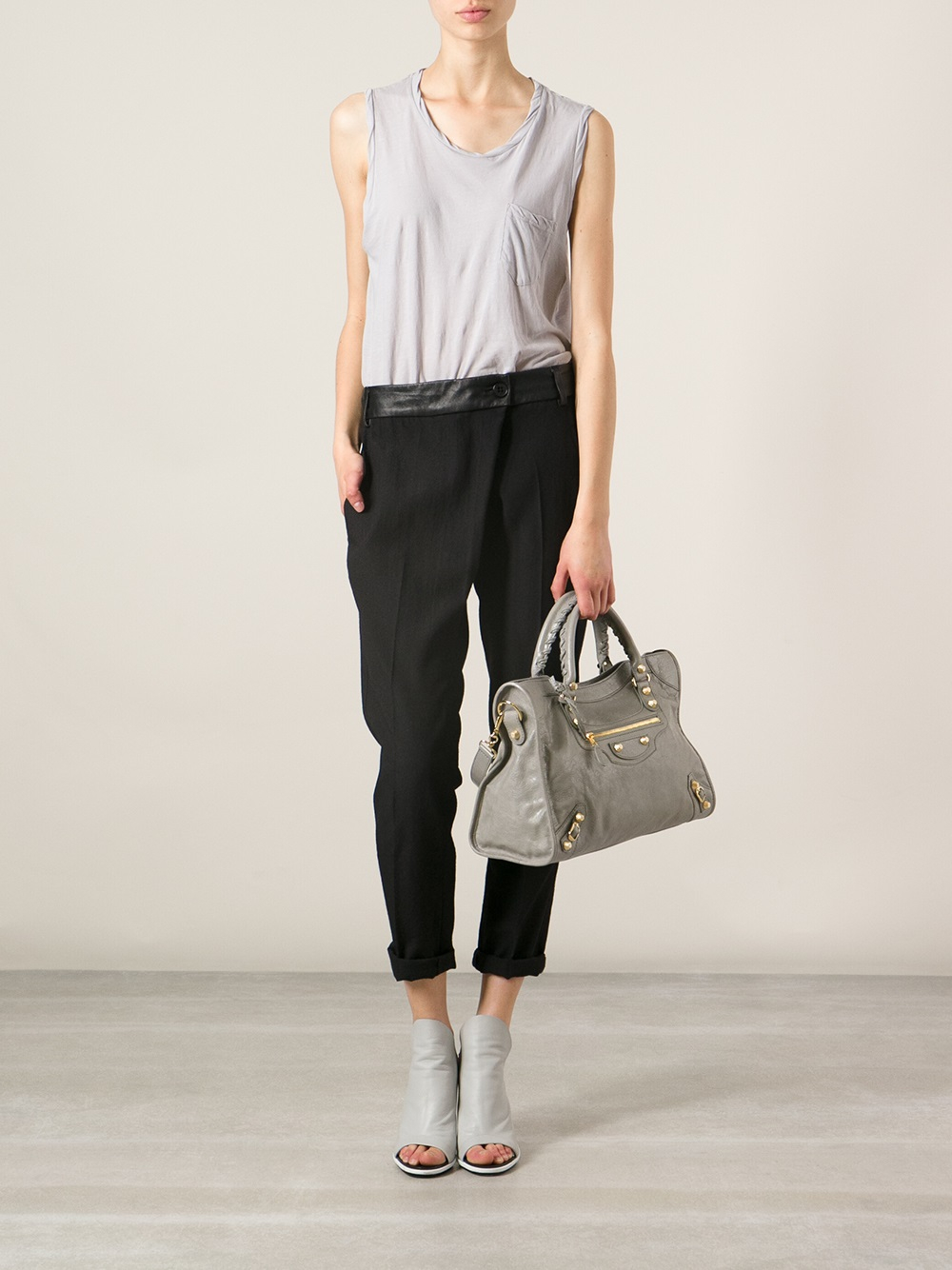 Giant Gold City Tote in Grey Lyst
