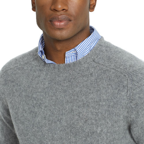 Polo Ralph Lauren Shetland Wool Crewneck Sweater in Gray for Men | Lyst