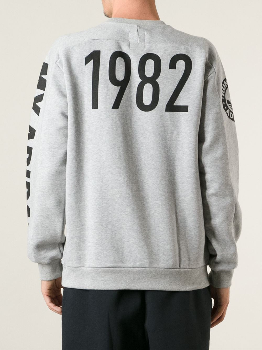 adidas Run Dmc Sweatshirt in Grey (Gray) for Men Lyst