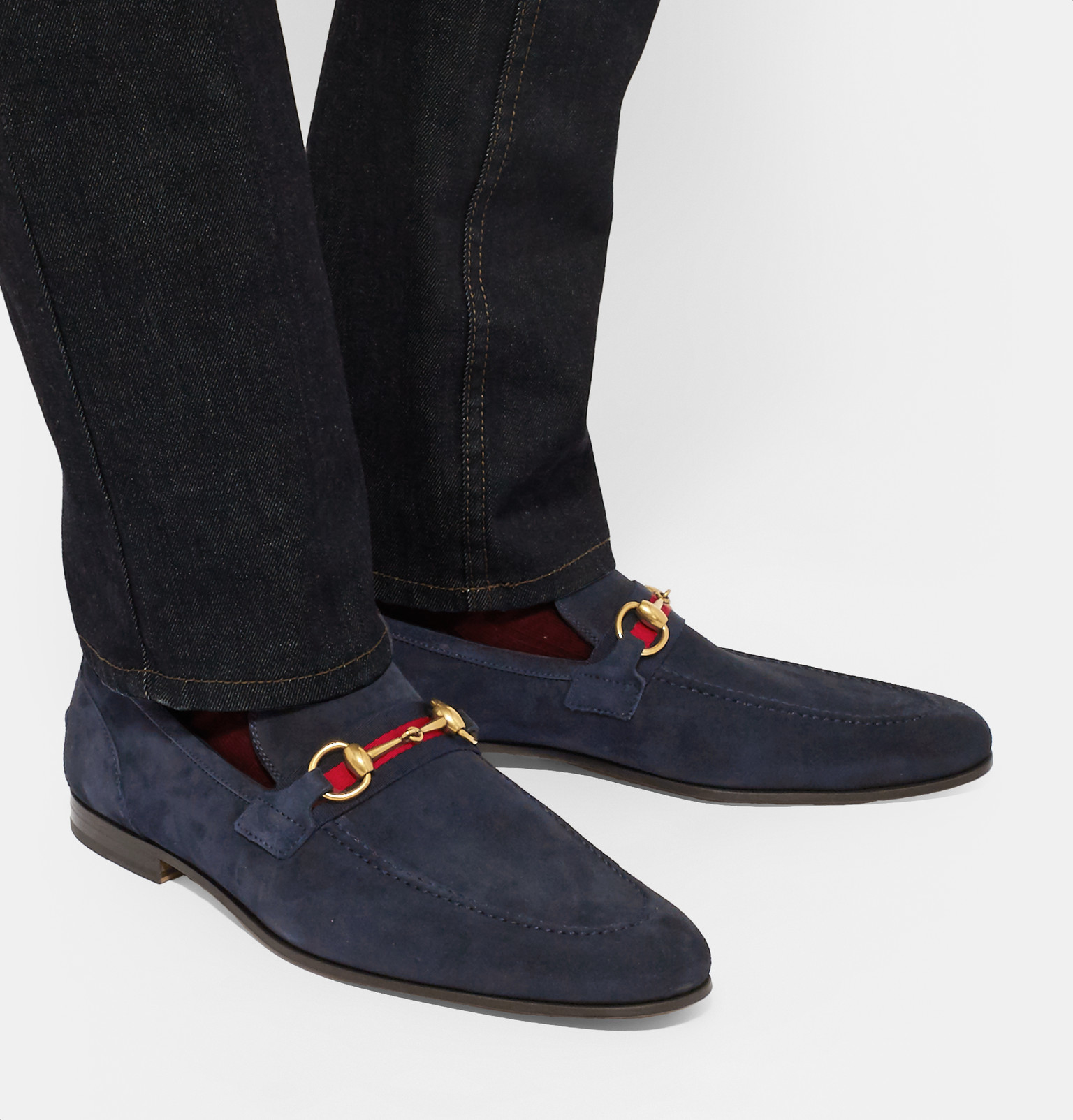gucci horsebit loafers suede