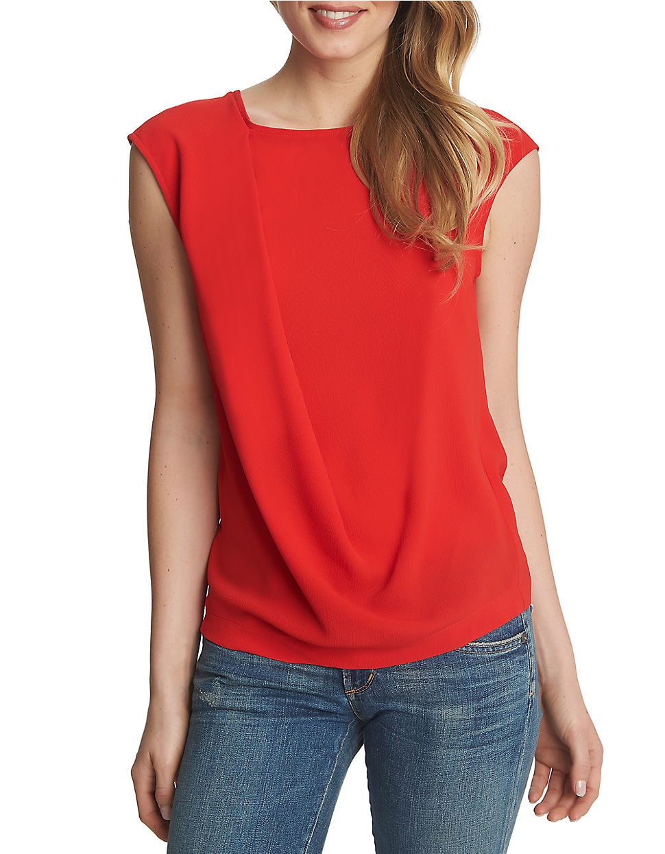 1.state Capsleeve Blouse in Red Lyst