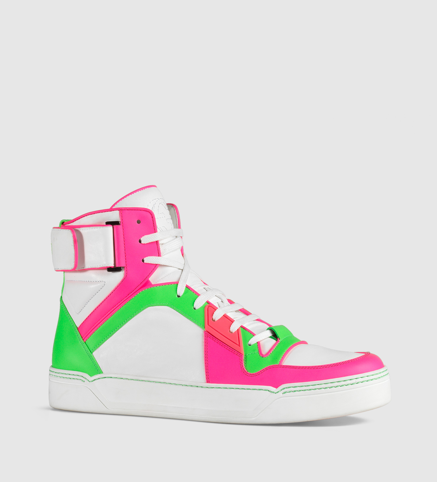 neon pink and green sneakers