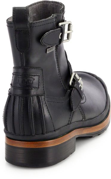 Ugg Alston Leather Buckle Boots in Black for Men | Lyst