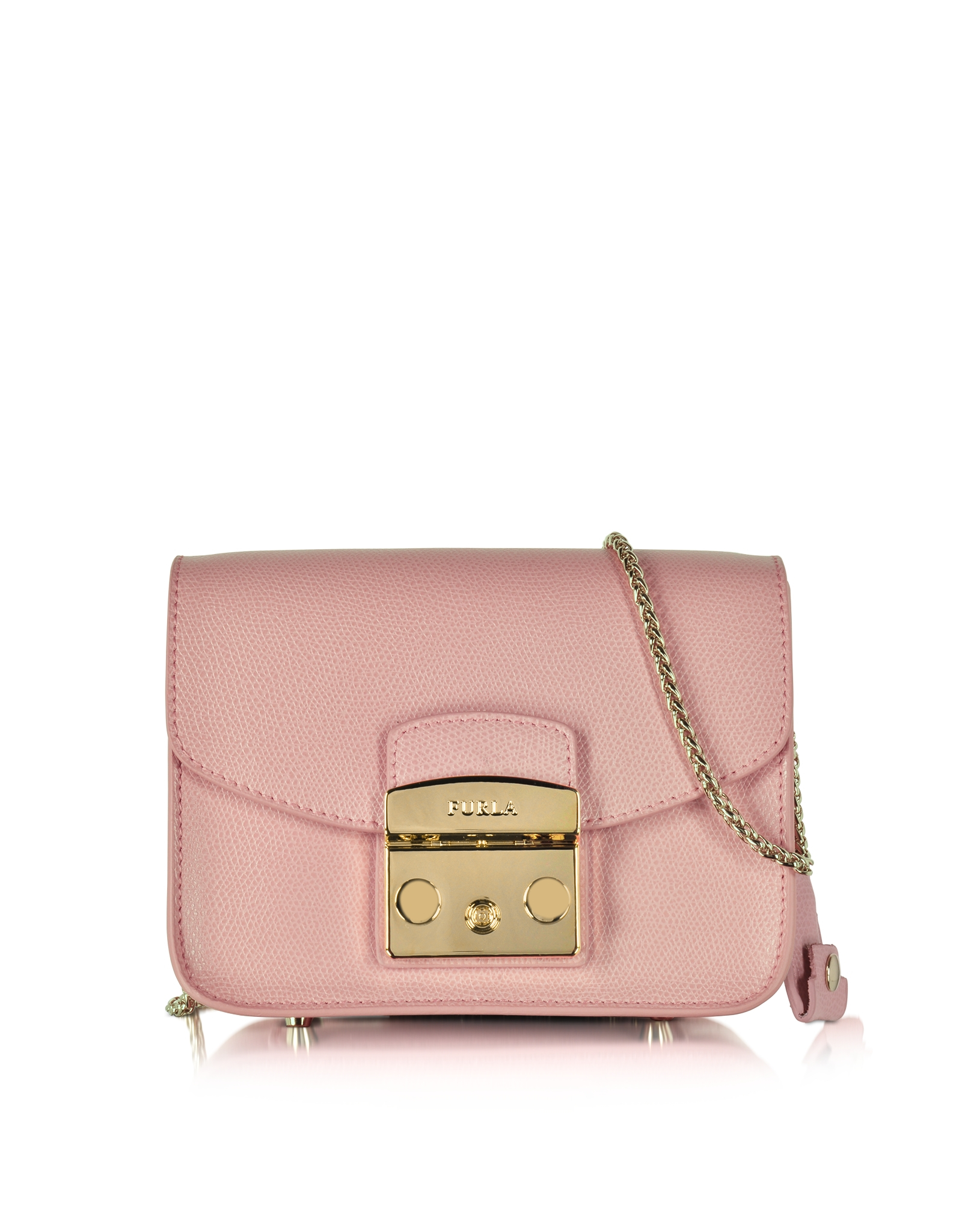 Furla Metropolis Moonstone Leather Mini Crossbody Bag in Pink (gold) | Lyst