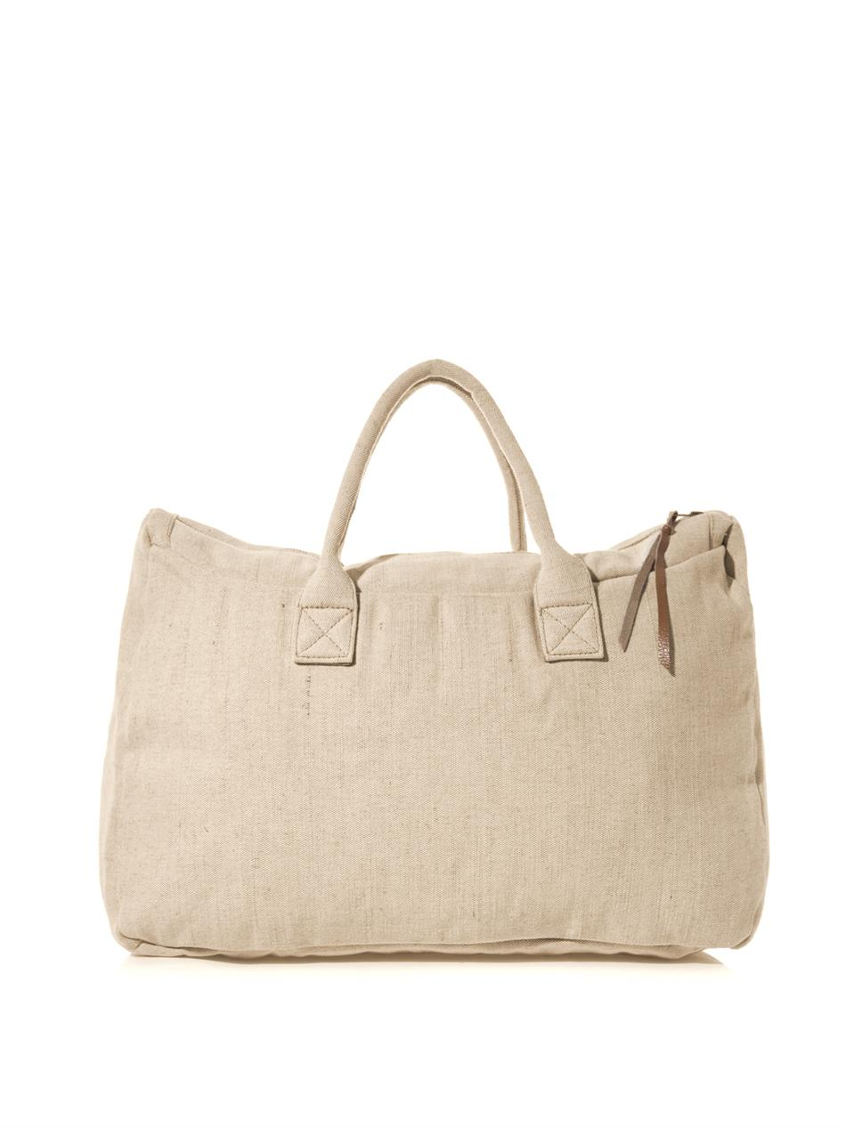 American Vintage Cotton-Canvas Weekend Bag in Nude (Natural) for Men - Lyst
