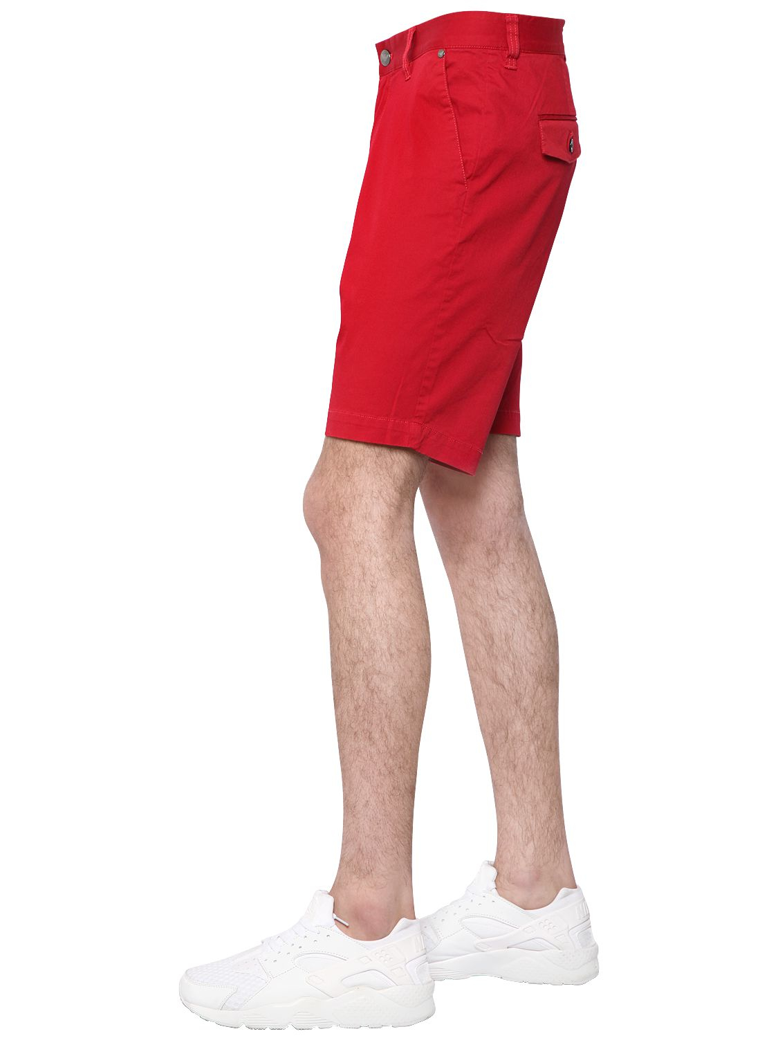 EA7 Stretch Cotton Twill Golf Shorts in Red for Men Lyst