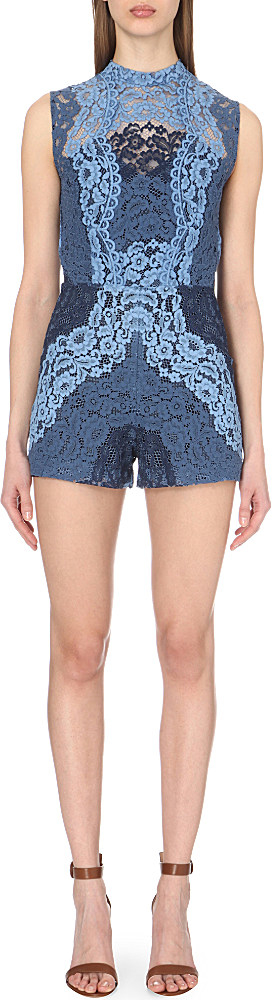 blue lace playsuit