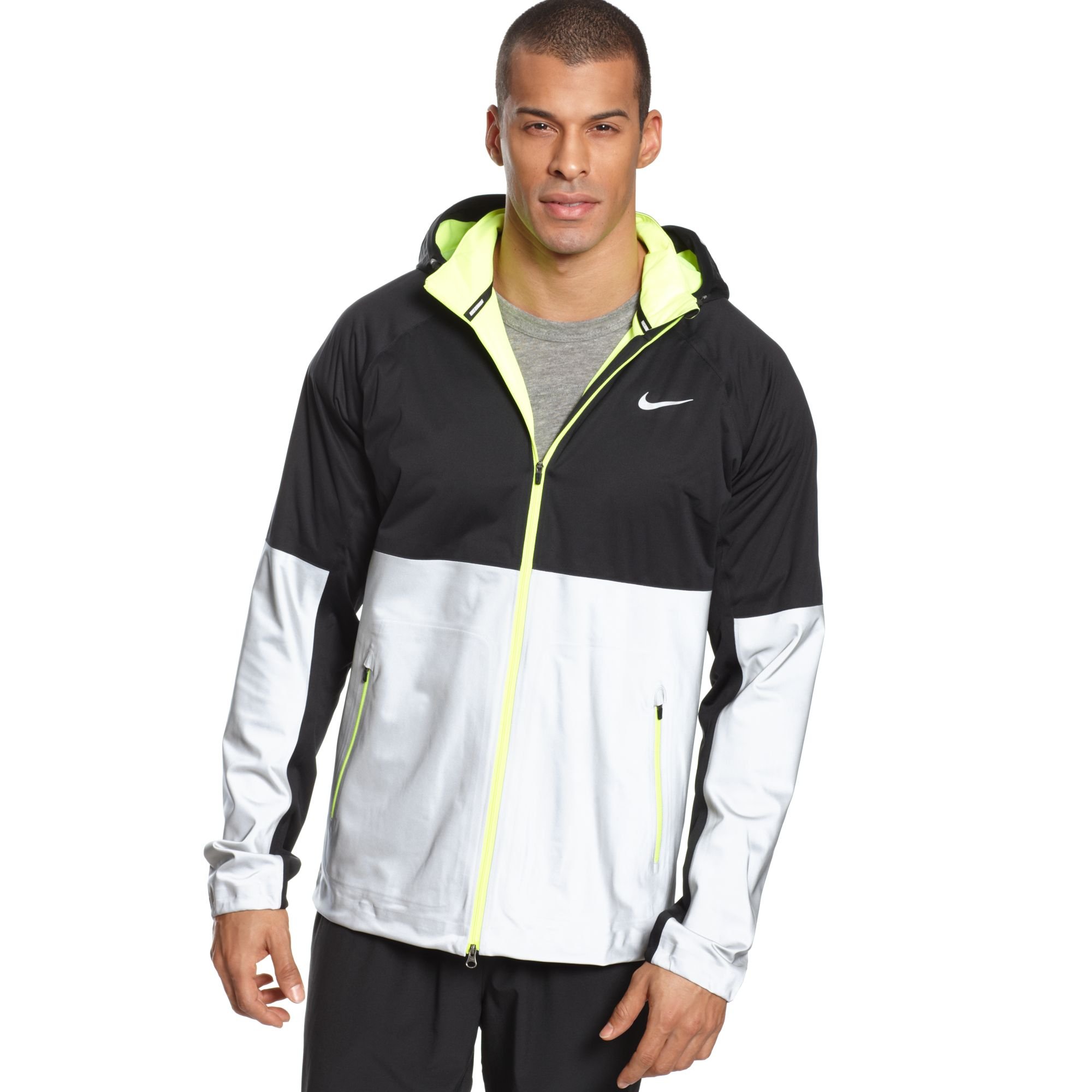 en caso Transparentemente crecimiento Nike Shield Flash Hooded Running Jacket in Black for Men | Lyst