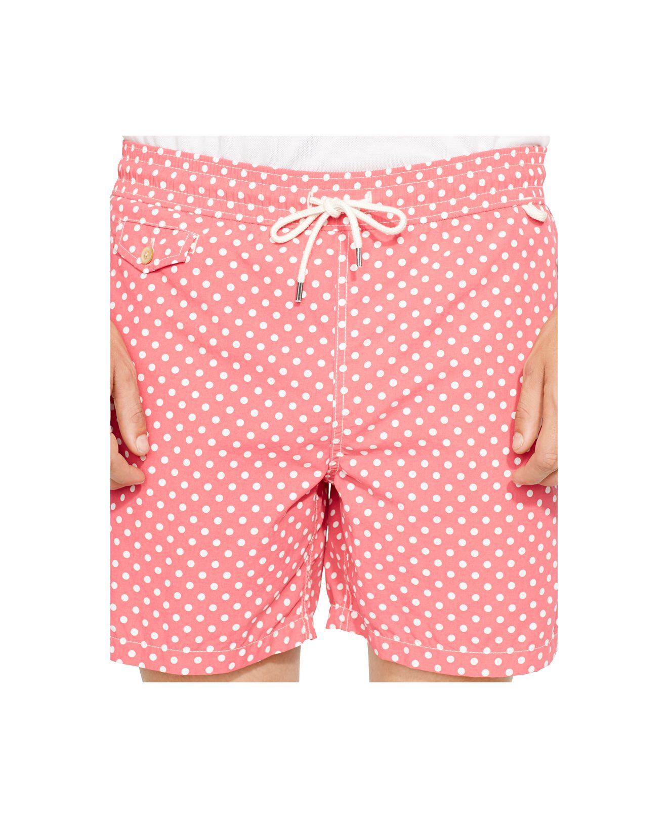 Lyst - Polo Ralph Lauren Traveler Dotted Swim Shorts in Pink for Men
