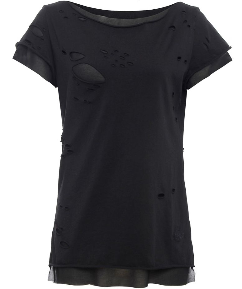Lyst - Vivienne Westwood Anglomania Ripped T-Shirt in Black