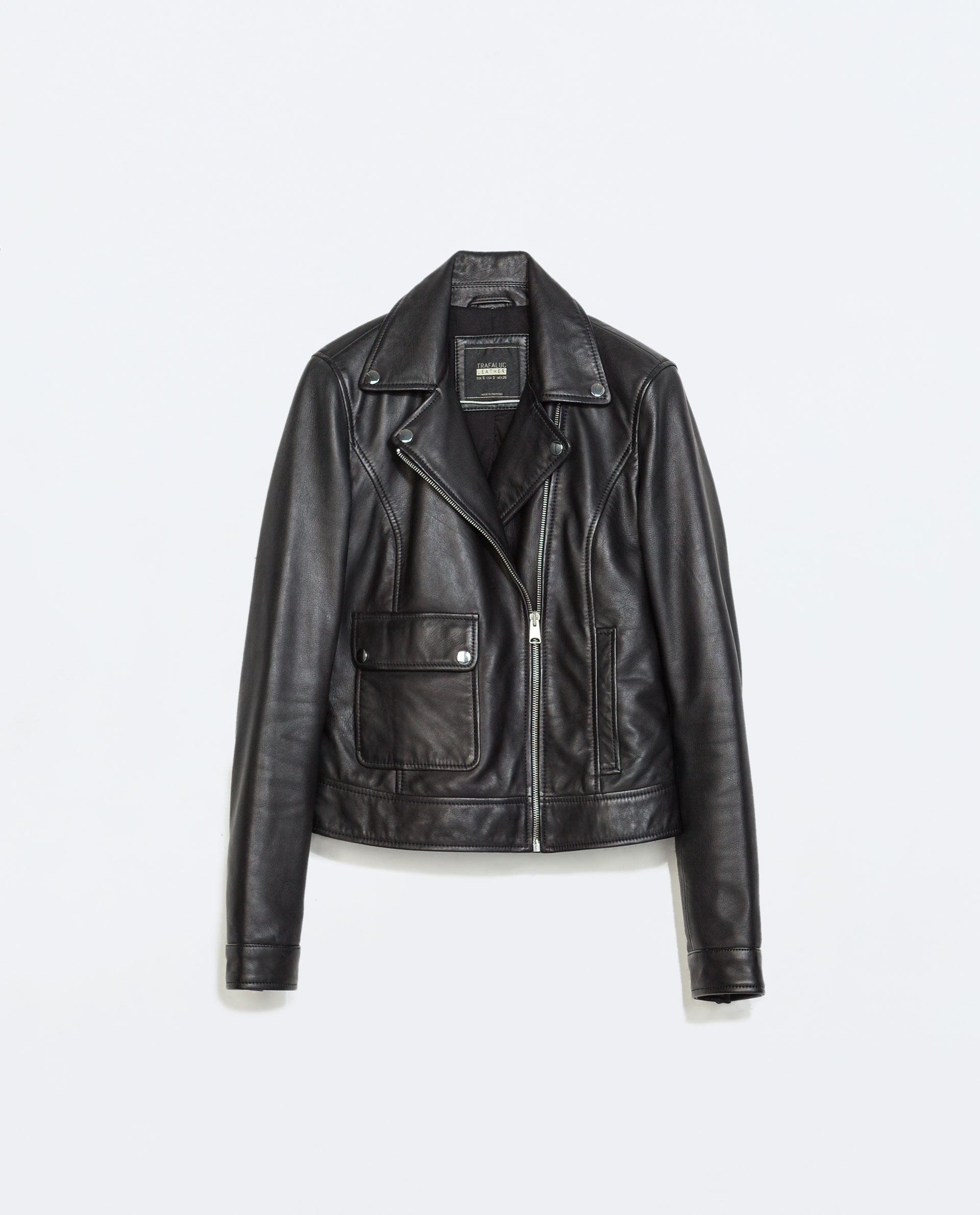Zara Leather Biker Jacket In Black Lyst Gallery Women S Biker Jackets