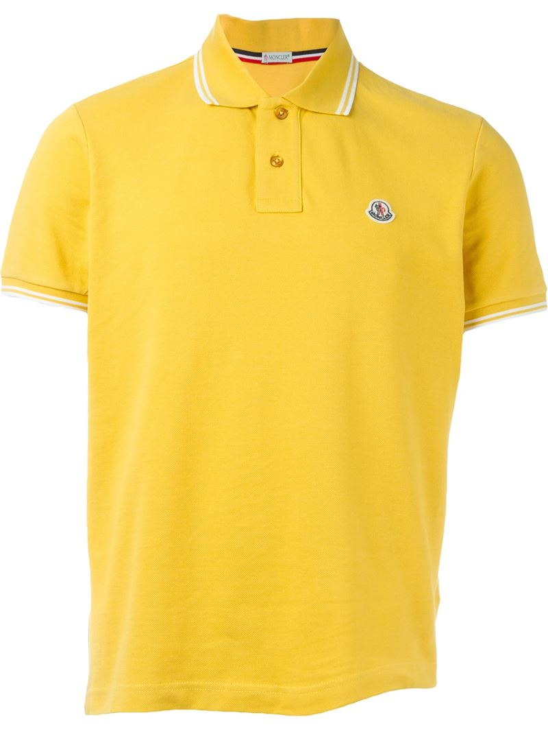 Moncler Cotton Classic Polo Shirt in Yellow & Orange (Yellow) for Men ...