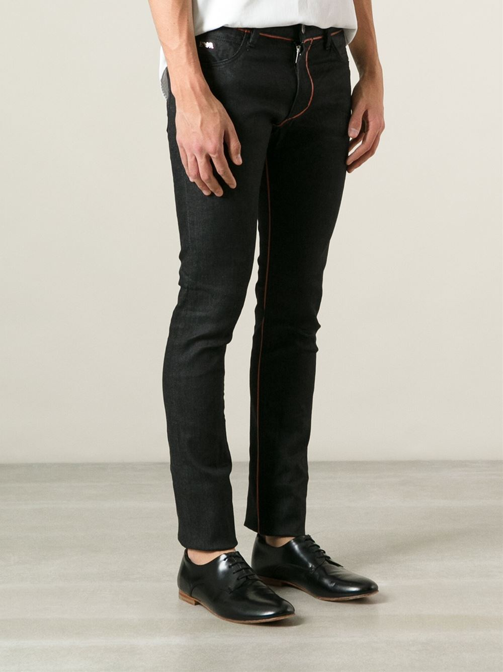 black skinny armani jeans