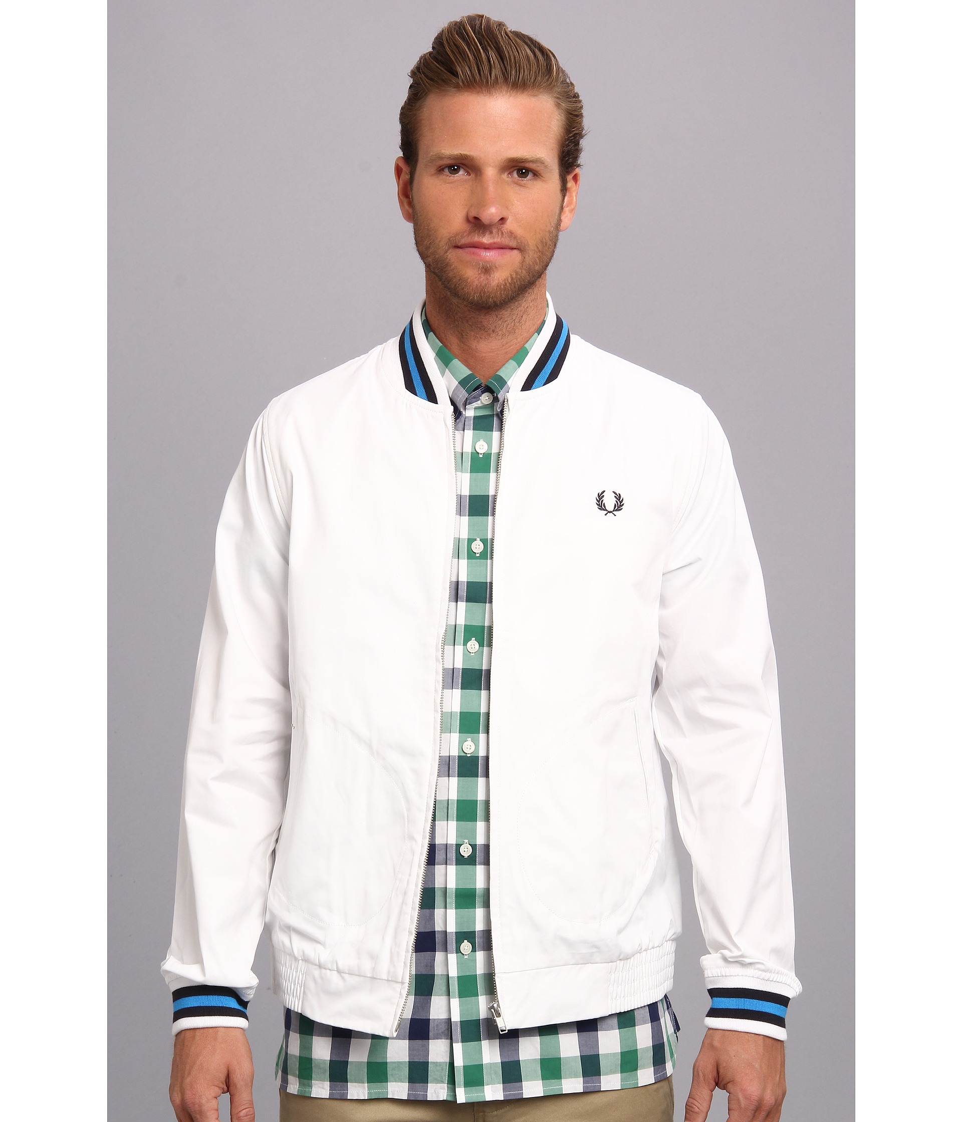 Fred Perry Tennis Bomber Jacket in White for Men - Lyst