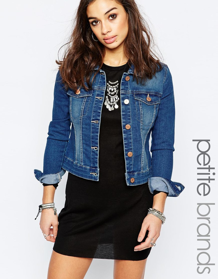 petite cropped denim jacket