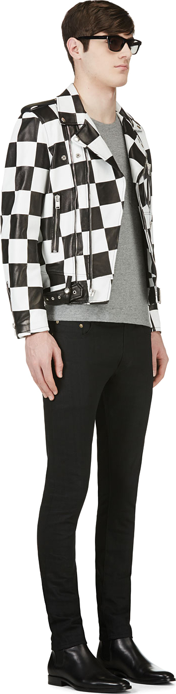 saint laurent checkered leather jacket