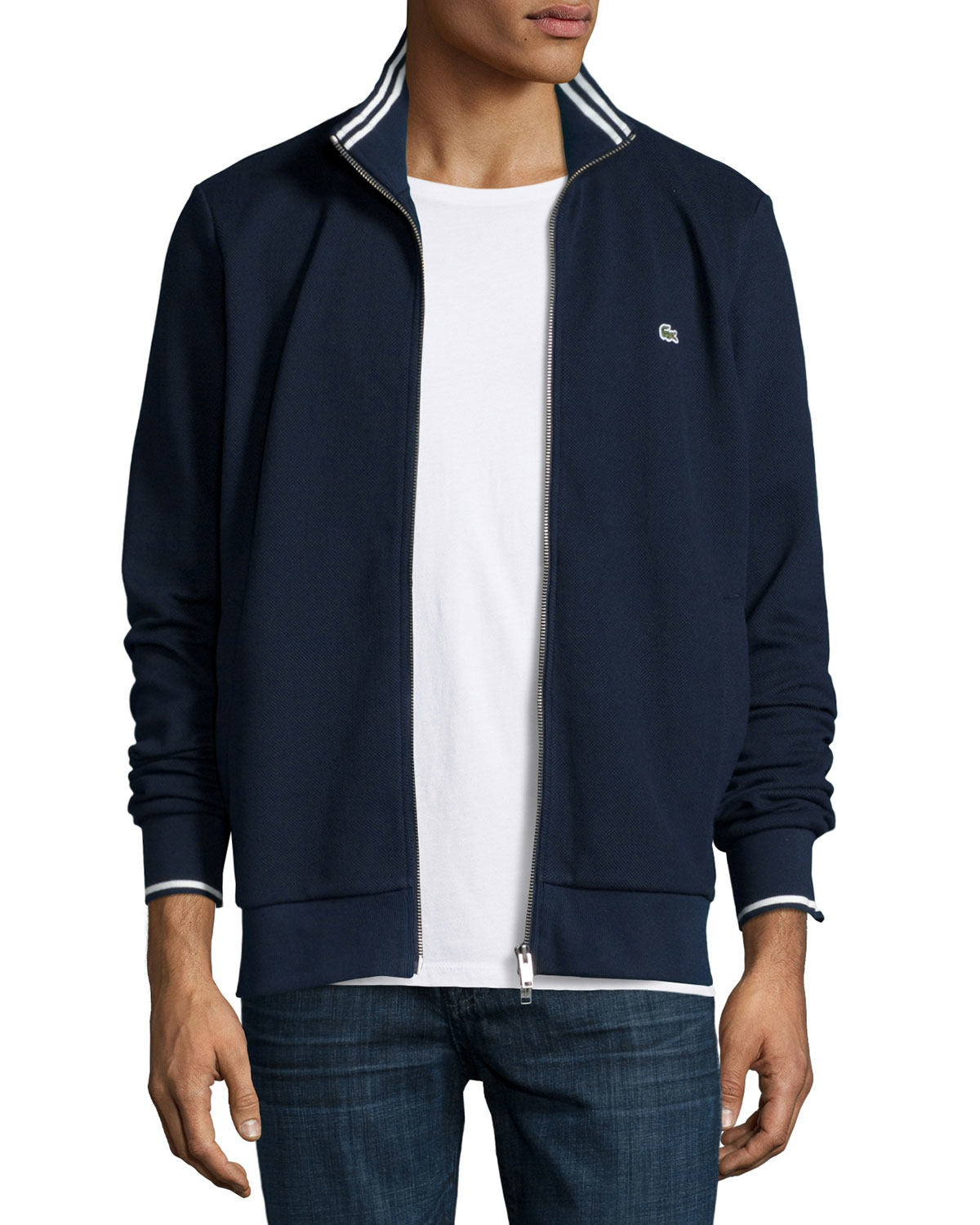 Lacoste Full-zip Tipped Track Jacket in Blue for Men - Lyst