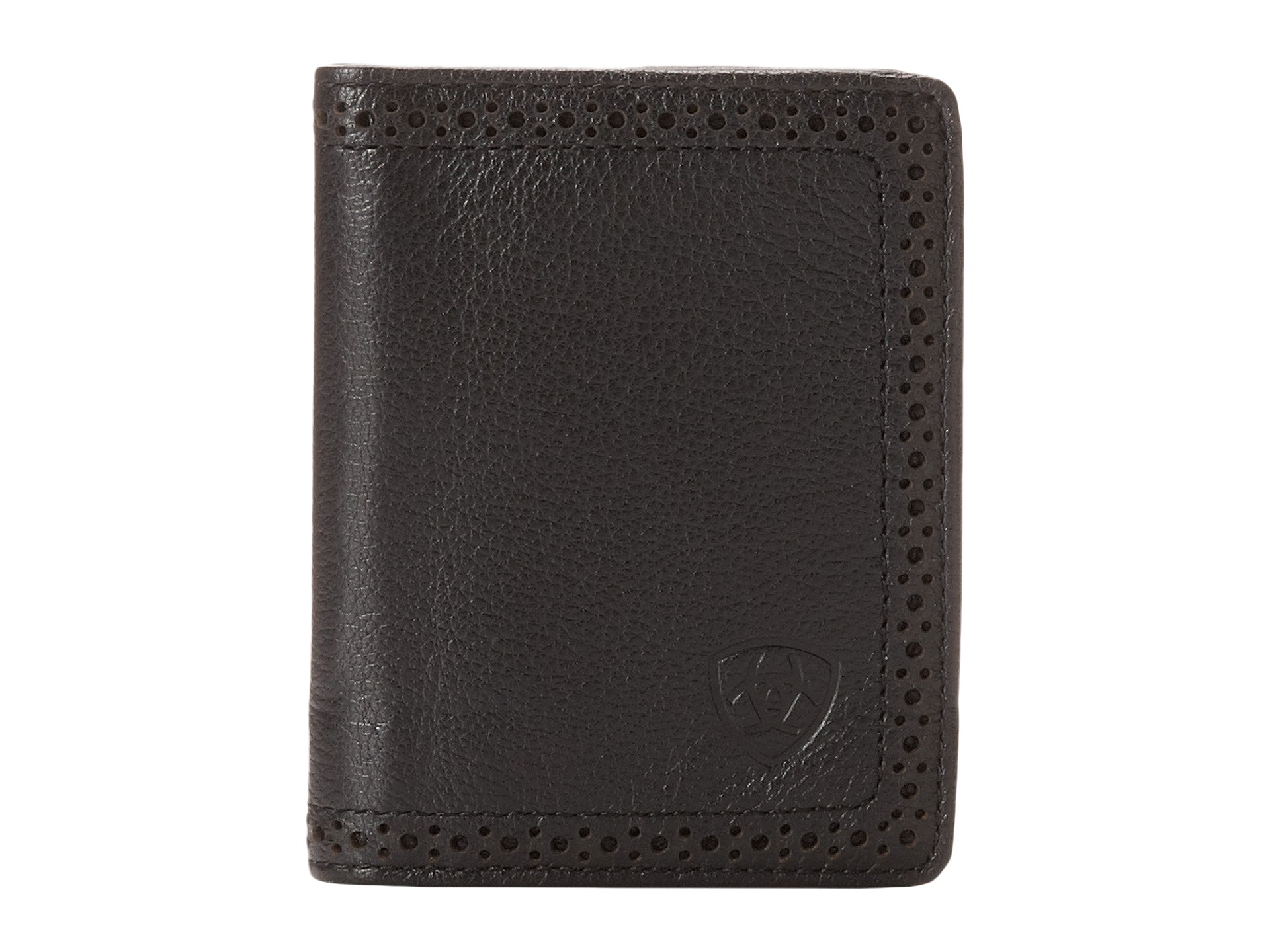 Ariat Shield Perforated Edge Bifold Wallet in Black for Men Lyst