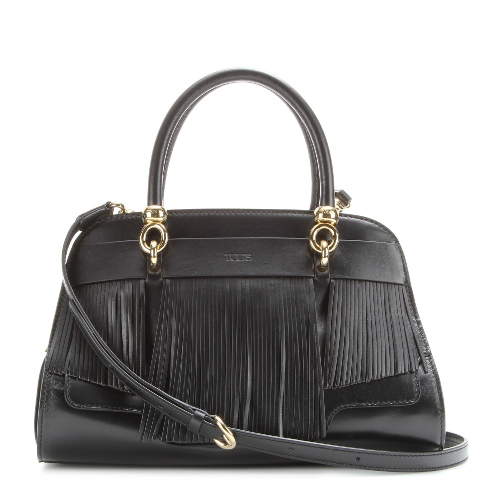 Tod's Sella Bauletto Piccolo Leather Shoulder Bag in Black Lyst