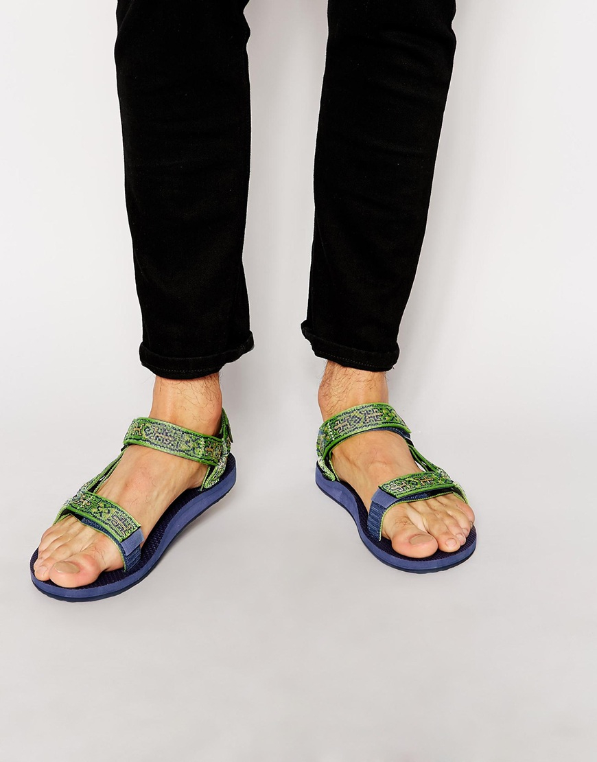 Fascinate Reporter Vænne sig til Teva Original Universal Lizard Sandals in Green for Men | Lyst