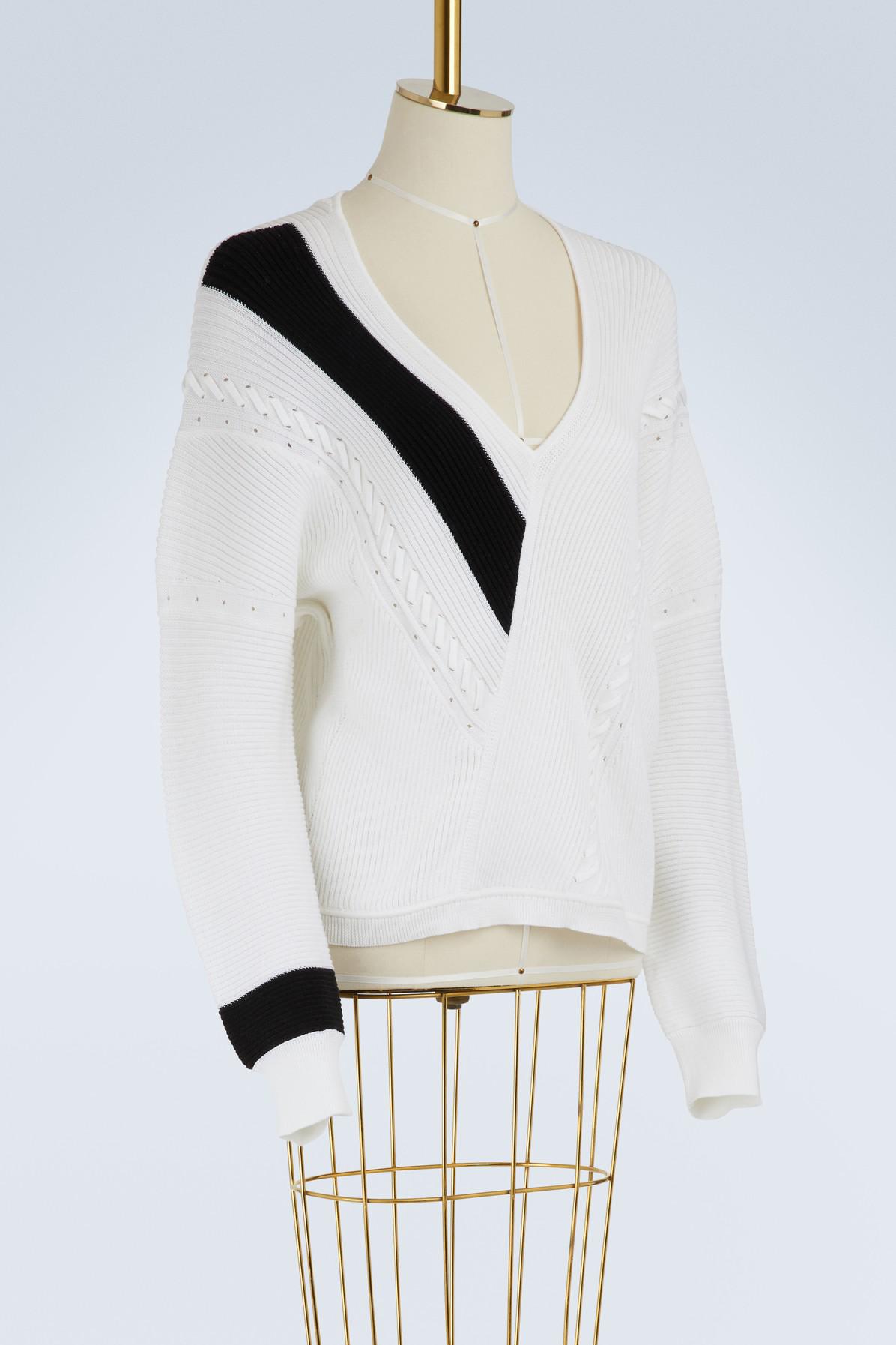 Rag & Bone Cotton Cricket V-neck Sweater in White - Lyst